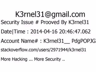 K3rnel31 Security Issue # Prooved PdgPOPJG2vEFflB