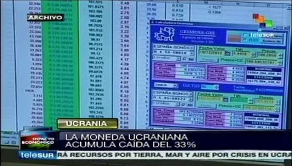 Moneda de Ucrania cae un 33% desde el inicio de la crisis política