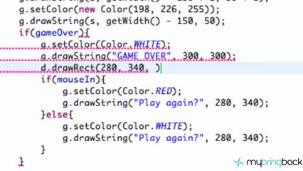 Learn Java 2.37- Game Applet- Creating a Menu w Mouse Motion