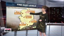 High levels of fine dust, nationwide showers