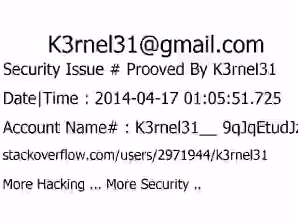 K3rnel31 Security Issue # Prooved 9qJqEtudJz7L9o7