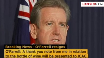 Sydney Başbakanı Barry O'farrell İstifa Etti.