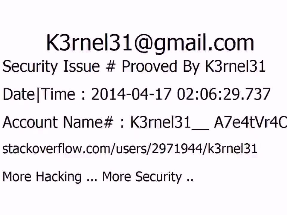 K3rnel31 Security Issue # Prooved A7e4tVr4OhcAebX