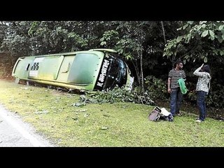 Bus overturns in Malaysia's Batang Kali