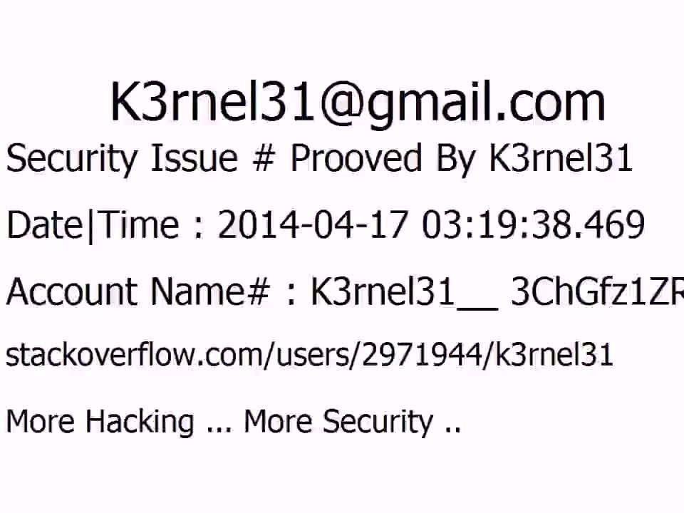 K3rnel31 Security Issue # Prooved 3ChGfz1ZRODcDTZ