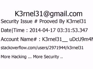 K3rnel31 Security Issue # Prooved uDcU9m4M4vWsyEU