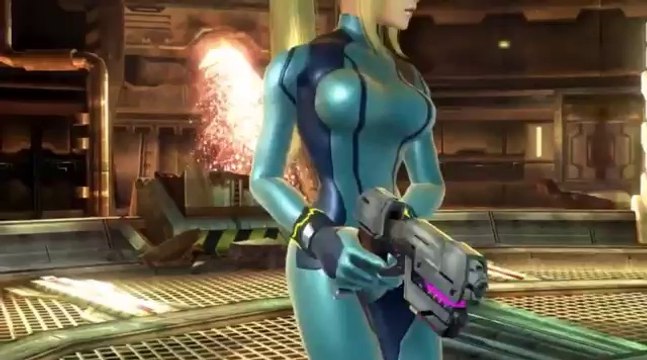 Samus & Zero Suit Samus Gameplay in Smash Bros Wii U & 3DS[360P]