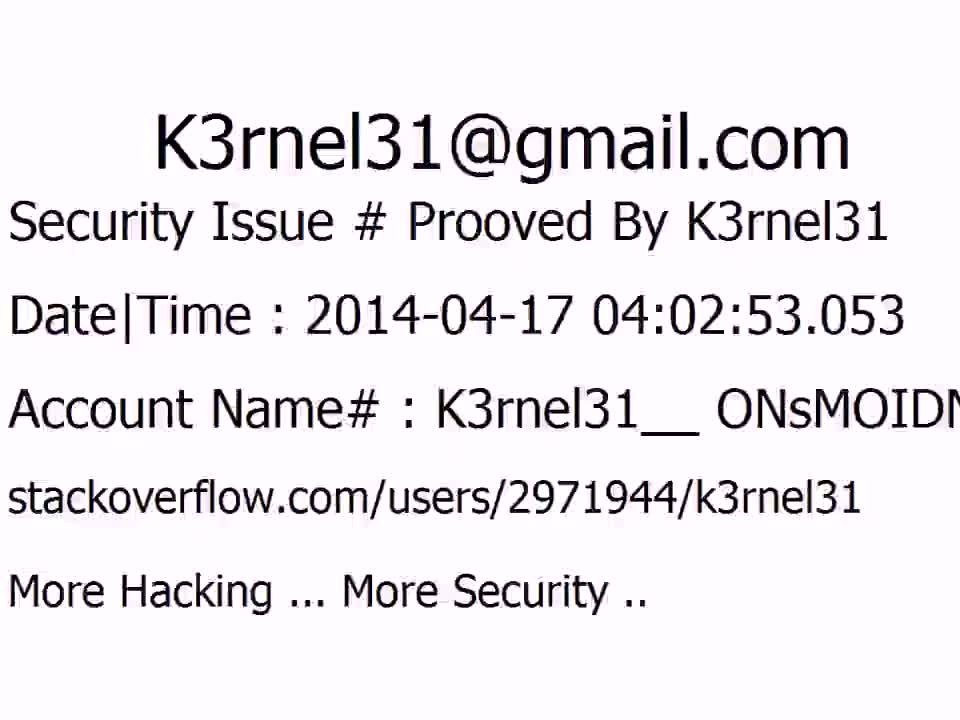 K3rnel31 Security Issue # Prooved ONsMOIDNnVIWlfT
