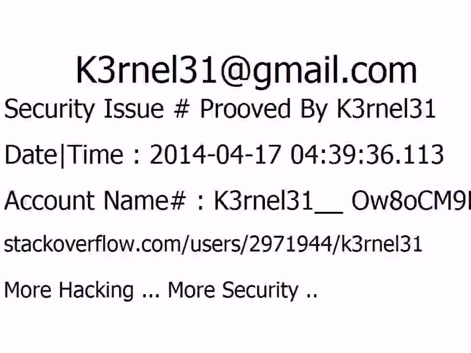 K3rnel31 Security Issue # Prooved Ow8oCM9DXzWMEy6