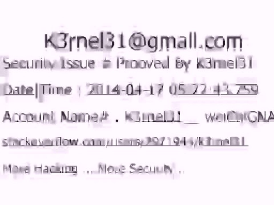 K3rnel31 Security Issue # Prooved wciCniGNACdM3Vd