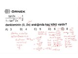 47 ) Eşitliğin İki Tarafında Aynı Tür Trigonometrik Fonksiyon Bulunan Denklemler -3