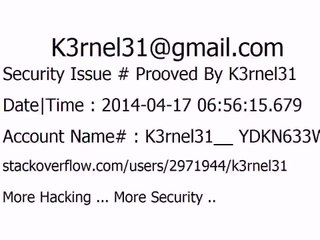 K3rnel31 Security Issue # Prooved YDKN633WKcUyJo1