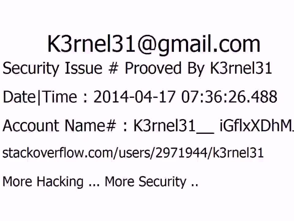 K3rnel31 Security Issue # Prooved iGflxXDhMJBny5v