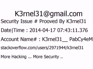 K3rnel31 Security Issue # Prooved PabCy4eMNqwraXN