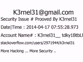 K3rnel31 Security Issue # Prooved tdky1BtbLN72O0F