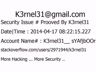 K3rnel31 Security Issue # Prooved sYAfjbOOrpQyIjg