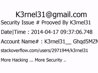 K3rnel31 Security Issue # Prooved Ghqd5MZNmY0jcKc