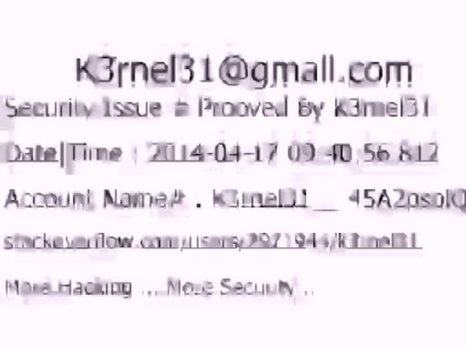 K3rnel31 Security Issue # Prooved 45A2psolQxBh4RJ