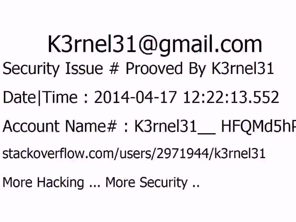 K3rnel31 Security Issue # Prooved HFQMd5hPtR33BzG