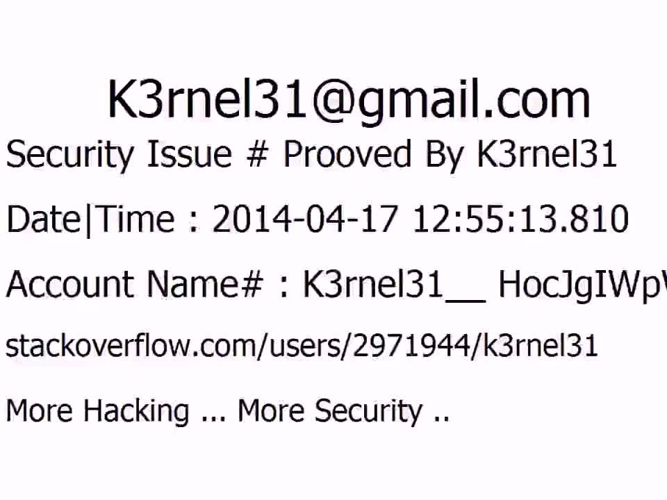 K3rnel31 Security Issue # Prooved HocJgIWpWFxcNjm