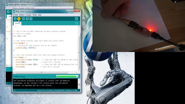 Programmation de l'Arduino Pro Mini