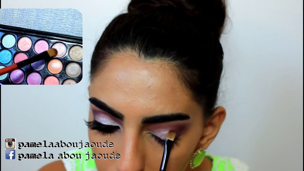 a smokey purple makeup night ,مكياج ليلي بنفسجي ، للأعياد