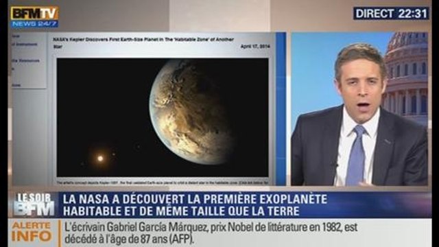 Le Soir BFM: Kepler-186f: découverte de la première exoplanète habitable de la même taille que la terre - 17/04 1/7