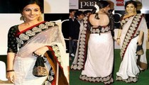 Bollywood Hot Girl Vidya Balan in Cream Saree at Lions Gold Awards