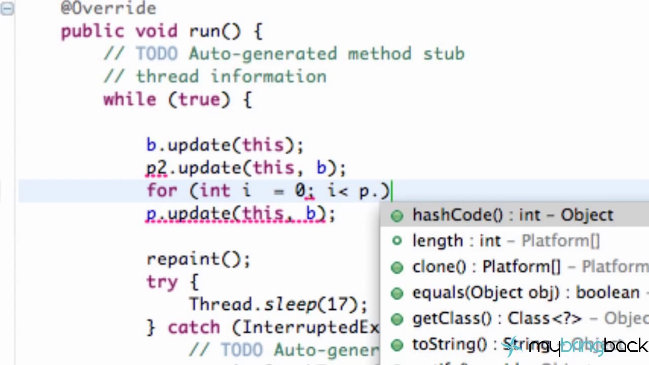 Learn Java 2.17- Game Applet- Game Object Arrays
