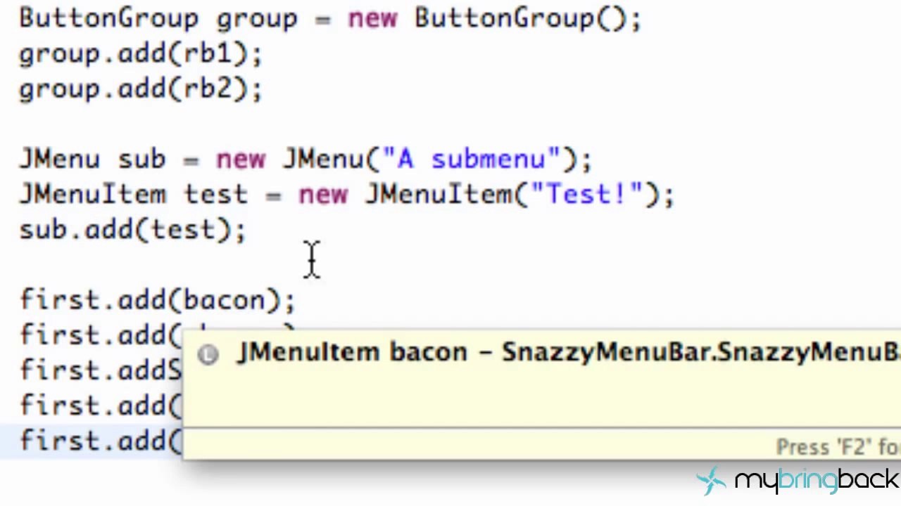 Learn Java Tutorial 1.42- Creating Sub-Menus