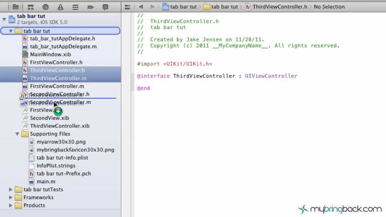 Learn Xcode 4 Tutorial iOS iPad iPhone 1.25 Adding Tab Bar Items