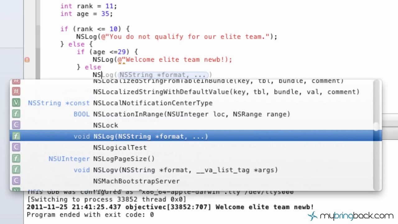 Learn Objective C Tutorial 1.12 Nested If Else