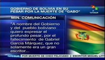 Bolivia lamenta muerte de García Márquez