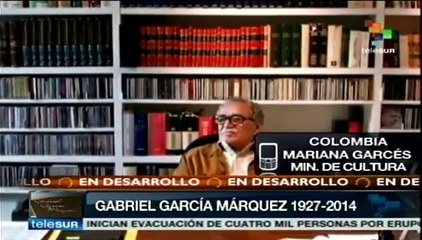 Ministra de Cultura de Colombia habla de homenajes a García Márquez