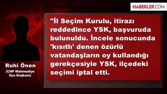 YSK, Bir İlçedeki Seçimi Daha İptal Etti