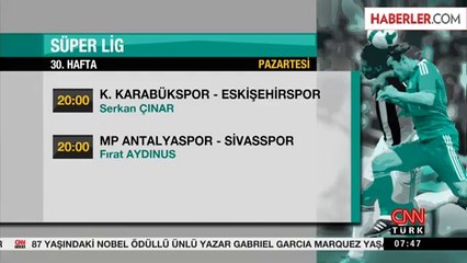 Süper Lig'de 30.Haftanın Programı