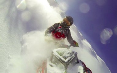 Dan Treadway getting barreled on his sled GoPro