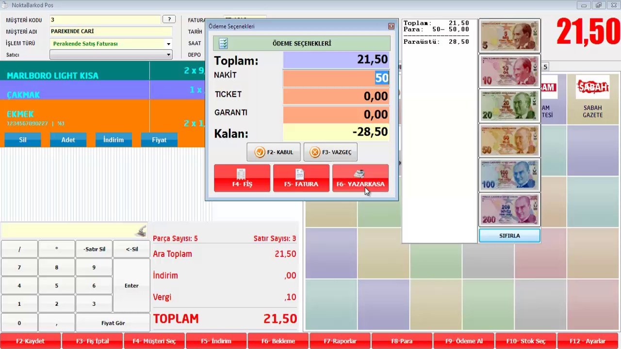 barkodlu hızlı satış programı, market, şarküteri, kırtasiye, kantin ve tüm parekende satış yapan işlemler kullanabilir.