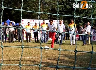 Bollywood Super Star Salman Khan commemorates a charity soccer match