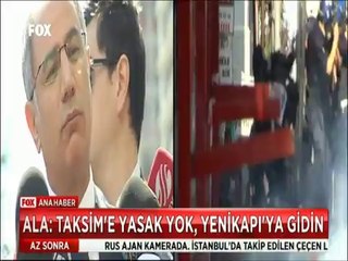 Taksim'de 1 Mayıs öncesi yol inşaatı çalışması