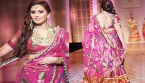 Bollywood actor Huma Qureshi looks Glamorous Awesome & Gorgeous in Pink Dress During walks the ramp at India Bridal Fashion Week