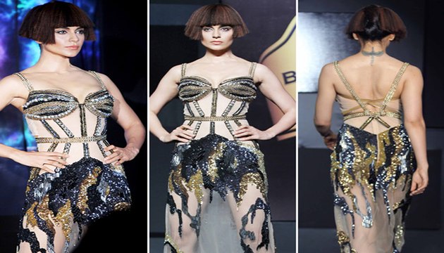 Kangana Ranaut walks the ramp & Exposing Herself in Transparent Dress at the Blenders Pride Fashion Tour 2013