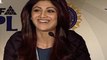 Bollywood Actress co-owner Rajasthan Royals team Shilpa Shetty speak at a press conference during the IPL