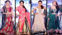 Bollywood Beauties Madhuri Dixit Preity Zinta Malaika Arora & Lara dutta Walk The Ramp For Manish Malhotra Fashion Show