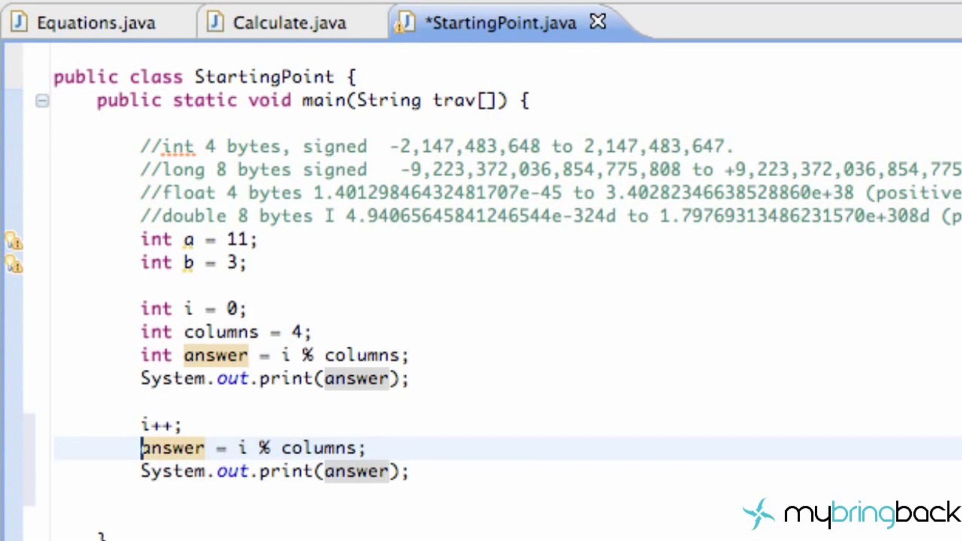 Learn Java Tutorial 1 15 The Modulus Operator Video Dailymotion
