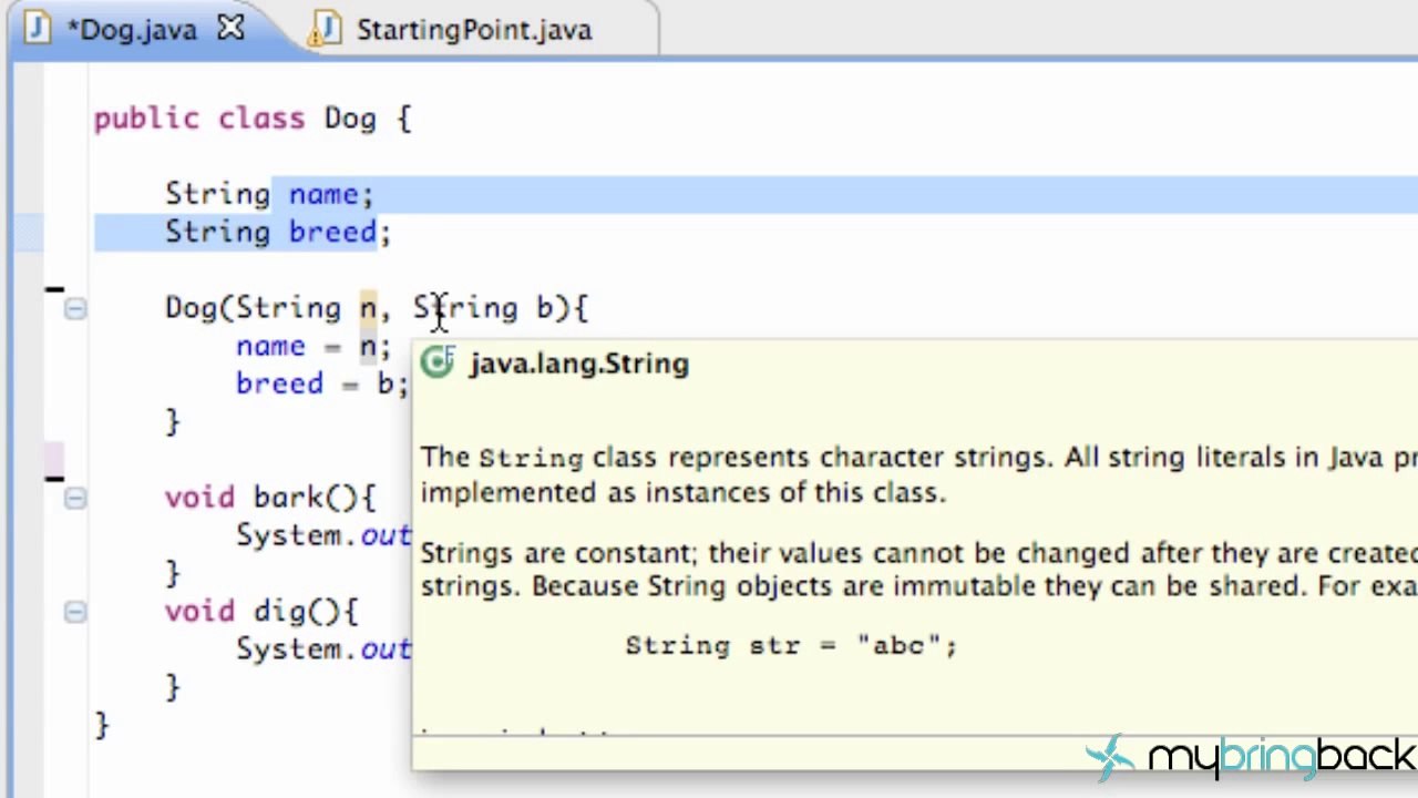 Learn Java Tutorial 1.8- Using Constructors to Specify an Object
