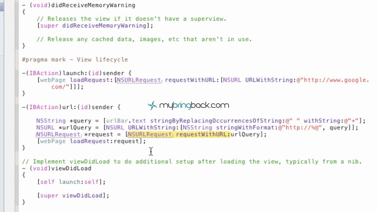Learn XCode 4 Tutorial iOS iPad iPhone 1.18 UIWebView URL Bar WWW