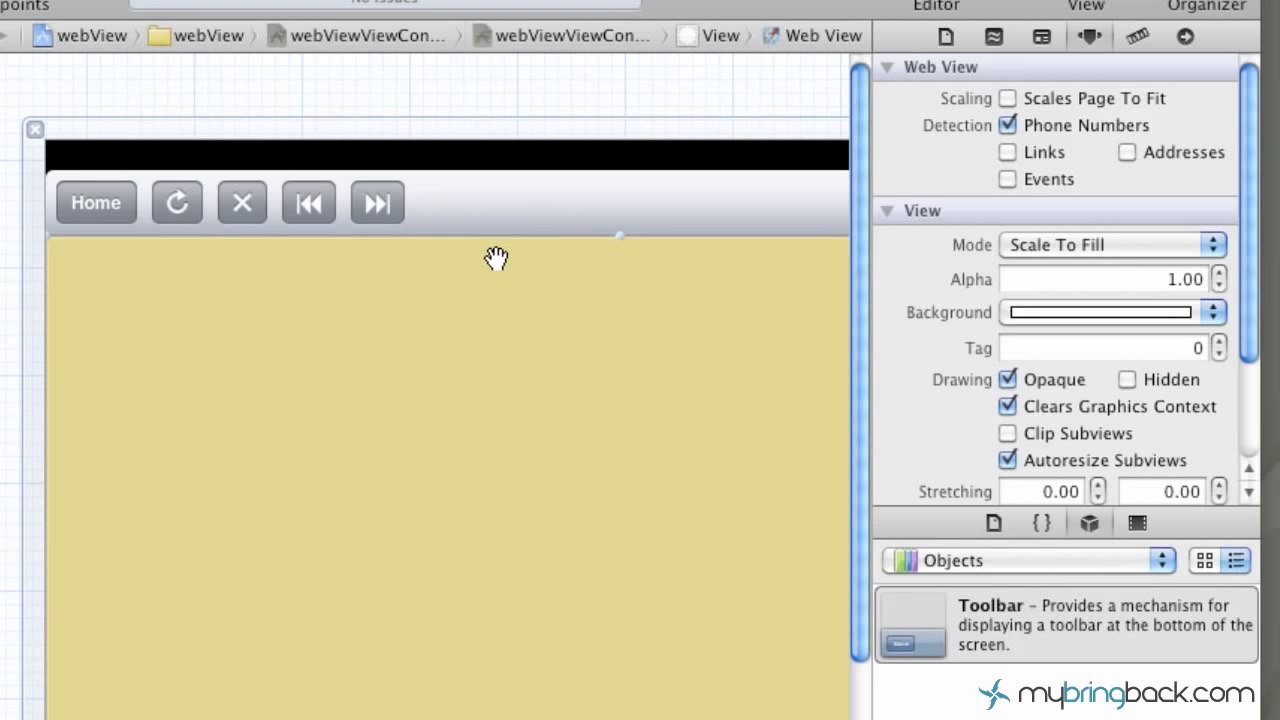 Learn Xcode 4 Tutorial iOS iPad iPhone 1.17 UIWebView Button Navigation pt2