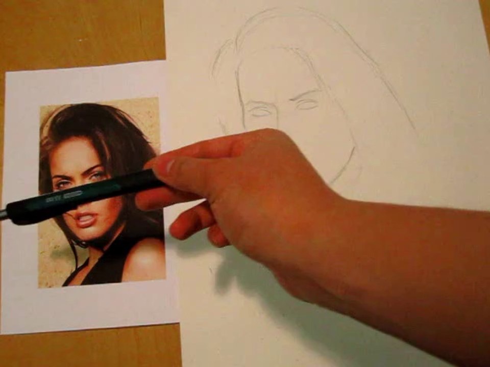 How To Draw Portrait of Megan Fox - Drawing Faces