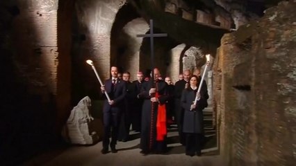 Pope presides as prisoners, elderly and homeless carry cross